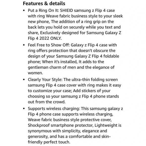 SHIELD Case For Samsung Galaxy Z Flip 4 Weave Fabric Business Style Cool‎ Black - Picture 9 of 9